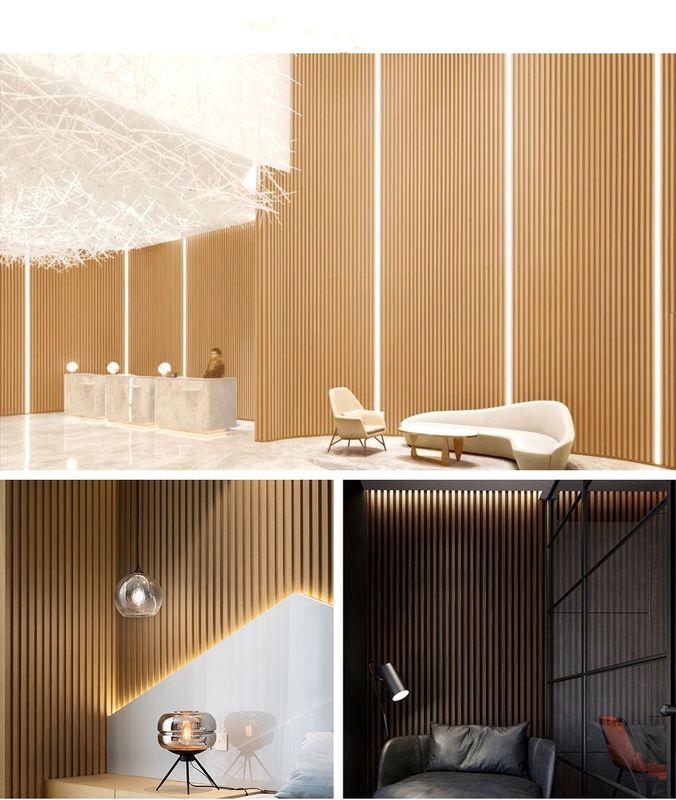 インテリア 装飾壁板 天井板 PVC コーティング バンブー 繊維 アート ローバー 背景板 WPC フルート スラット 板