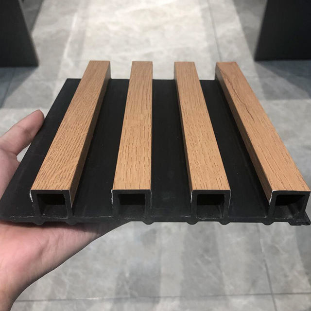 PVC WPCインテリアウォールファットパネル 3D装飾 WPCウォールパネル ホテル内装用 竹デザイン