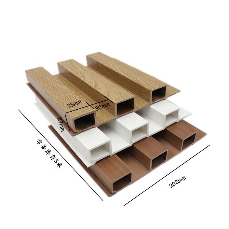 防水一体型その他壁板湾曲木製パネルPVC壁装飾インテリアスラットWPC壁パネル