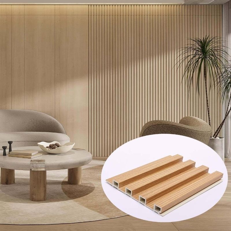 モダン防水防音耐火WPC PVC溝付き壁クラッド内壁パネル、家庭用ホテル別荘ホール用