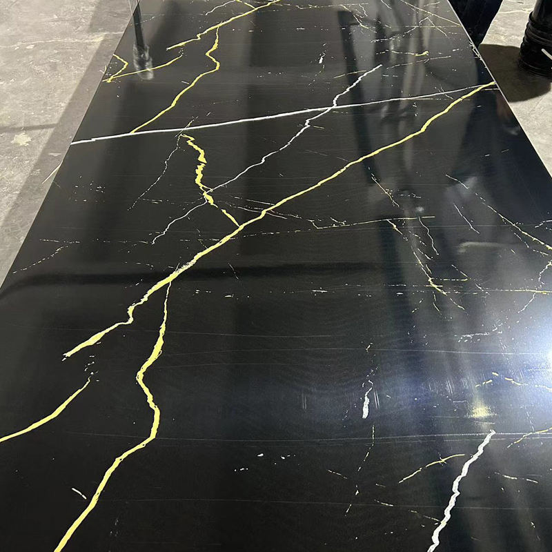 600*2440mm 4mm 5mm カスタムデザイン SPC マルマーボード 内装用防水 PVC 壁面 プラスチック UV マルマーシート