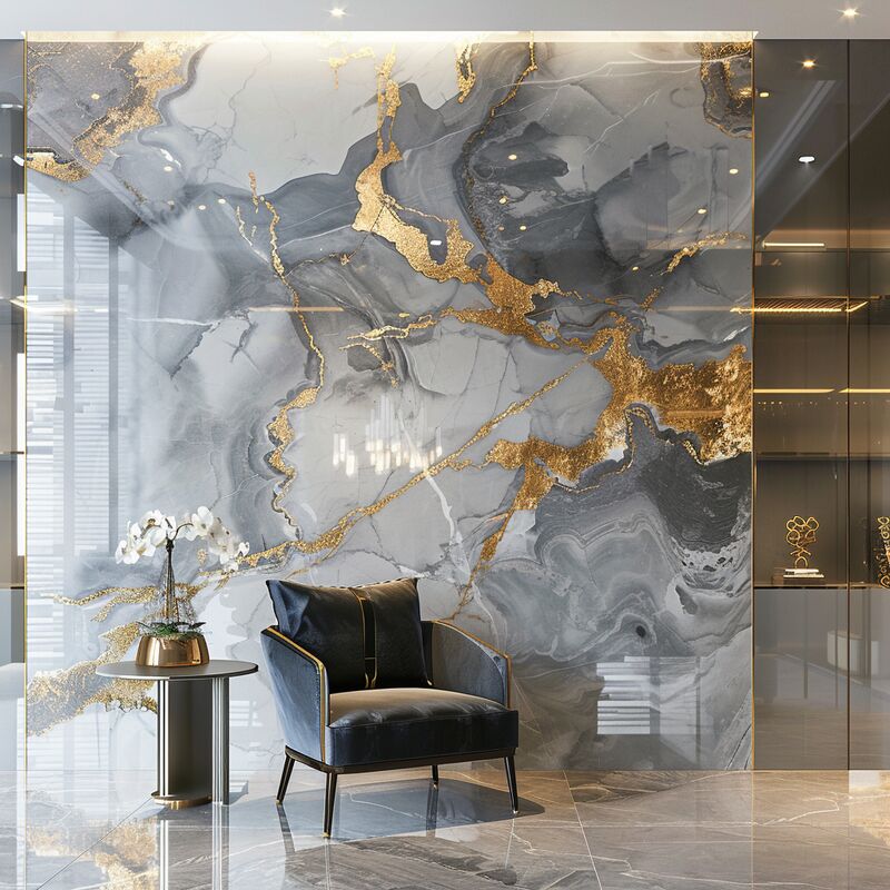 600*2440mm 4mm 5mm カスタムデザイン SPC マルマーボード 内装用防水 PVC 壁面 プラスチック UV マルマーシート