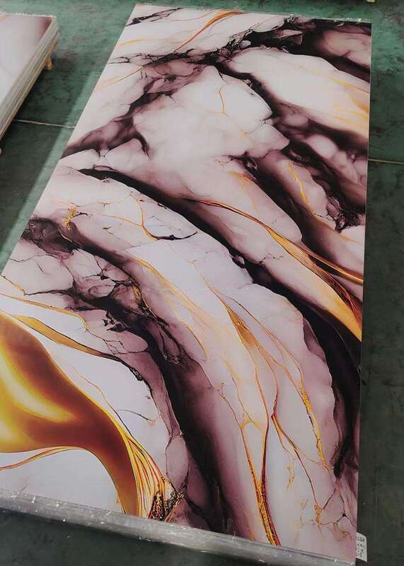 UV大理石シート モダンPVC壁パネル 高光沢装飾ボード プラスチック TV背景インテリアホーム用 1220x2440mm*3mm